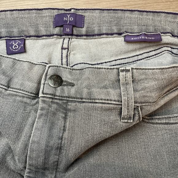NYDJ Jeans Womens 16 Gray Boyfriend Lift Tuck Stretch Mid Rise Denim - Picture 4 of 9